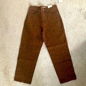 Universal thread leopard print denim high rise pants